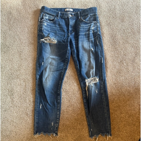 Moussy Womens Straight Leg Jeans Blue Distressed Medium Wash Mid Rise Japan 29 - Picture 6 of 6